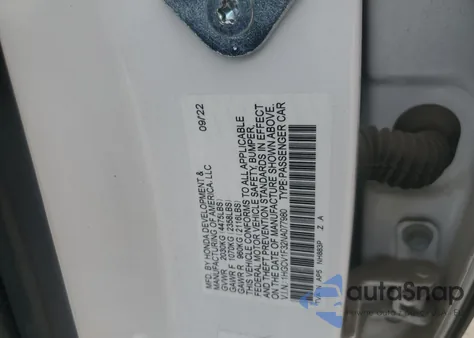 2022 Honda Accord Sport из США, поврежденный, VIN 1HGCV1F32NA077980